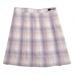 Juwas NEW ARRIVAL JK School Girl Plaid High Waist Mini Skirt