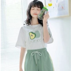 Juwas.com Online Store Cute Japanese Avocado Loose Shirt CLOTHING