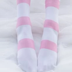 Juwas CLOTHING Kawaii Lolita Two-Tone Stripe Knee High Socks