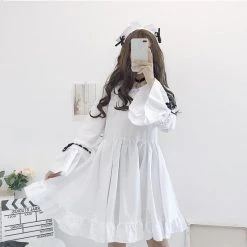 Juwas CLOTHING Lolita Maid Girl Ruffle Collar Mini Dress 13 Juwas CLOTHING Lolita Maid Girl Ruffle Collar Mini Dress