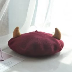 Juwas CLOTHING Little Devil Horn Beret Hat