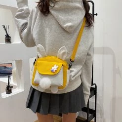 Juwas NEW ARRIVAL Cartoon Rabbit Ears Canvas Crossbody Bag