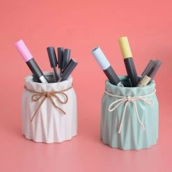 Juwas Kawaii Mini Pastel Jars Makeup Brush/Pen Holder
