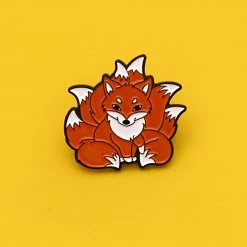 Juwas Cheeky Nine-Tailed Fox Embossed Pin