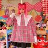 Juwas Harajuku Plaid Doll Collar Loose Shirt CLOTHING