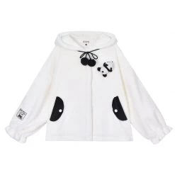 Juwas NEW ARRIVAL White Panda Cotton Hoodie Sweater Jacket