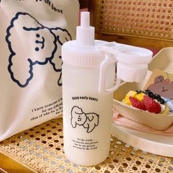 Juwas Kawaii Puppy White Water Bottle