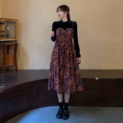 Juwas Vintage Floral Maxi Dress