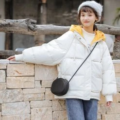 Juwas CLOTHING Simple Basic Creme Yellow Winter Jacket