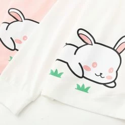 Juwas Bunny Carrots Collar Long Sleeve Sweater Top