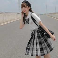 Juwas CLOTHING Goth Black Plaid JK Uniform Bow Ties & Tie