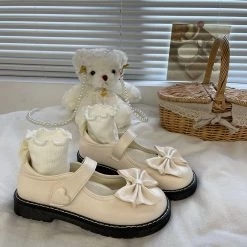 Juwas NEW ARRIVAL Lolita Front Bow Round Shoes