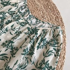 Juwas Vintage Floral Loose Shirt Puff Sleeve Shirt NEW ARRIVAL