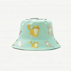 Juwas NEW ARRIVAL Cute Cats Theme Bucket Hat
