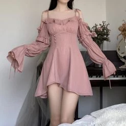 Juwas Ruffle Chiffon Dress