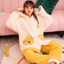 Juwas Kawaii Yellow MyCat Oversized Pajamas