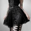 Juwas Gothic Lace Trim Black Skirt CLOTHING
