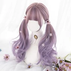 Juwas Purple Fairy Ombre Bangs Long Wig NEW ARRIVAL