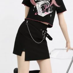 Juwas Irregularity Chain Short Skirts NEW ARRIVAL
