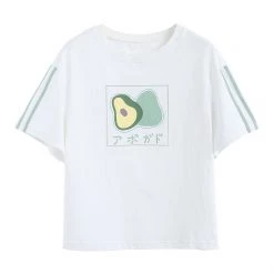 Juwas.com Online Store Cute Japanese Avocado Loose Shirt CLOTHING