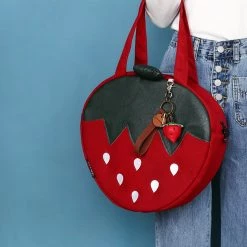 Juwas Red Strawberry Casual Shoulder Bag HOME&LIFESTYLE