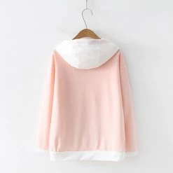 Juwas CLOTHING Cartoon Rabbit Sakura Drawstring Hoodie