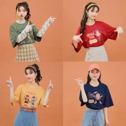 Juwas Kawaii Chinese Cartoon Graphic Tees NEW ARRIVAL