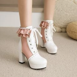 Juwas Chic Victorian Lolita Heel Martin Boots