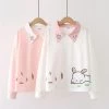 Juwas Bunny Carrots Collar Long Sleeve Sweater Top