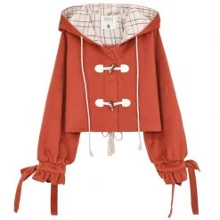 -Juwas NEW ARRIVAL Red N Beige Autumn Season Skirt Coat