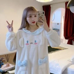 Juwas White Rabbit Plush Night Dress NEW ARRIVAL