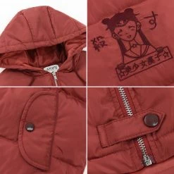 -Juwas NEW ARRIVAL Red N Blue Girls Embroidery Cotton Simple Coat 11 -Juwas NEW ARRIVAL Red N Blue Girls Embroidery Cotton Simple Coat