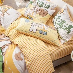 Juwas HOME&LIFESTYLE Cute Animated Cartoon Prints Bed And Pillow Covers