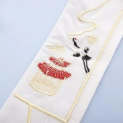 Juwas Japanese Deep Blue Sea Collared Kimono And Skirt Set