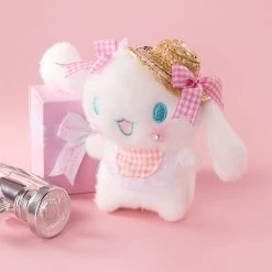 Juwas Adorable White Bunny Summer Hat Keychain