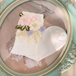 Juwas CLOTHING Flower Embroidery Sweet Lolita Stockings