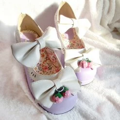 -Juwas Lolita Bow Mary Jane Lace Buckle Shoes