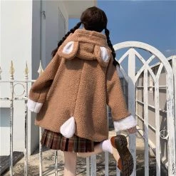 Juwas CLOTHING Cute Bear Ears Warm Cotton Coat