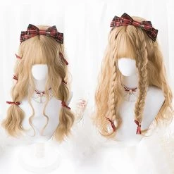 Juwas Harajuku Golden Curly Long Wig