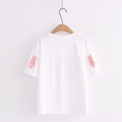 Juwas Rabbit Love Heart Print Cotton T-shirt NEW ARRIVAL