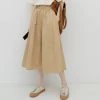 Juwas NEW ARRIVAL Pure Color Casual Cotton A-line Skirt