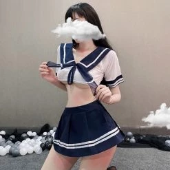 Juwas CLOTHING Sexy Navy Blue Sailor Set Costume