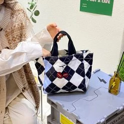 Juwas Cool Checkered Pattern Hand Bag