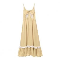 Juwas NEW ARRIVAL Princess Ribbon Chiffon Maxi Dress