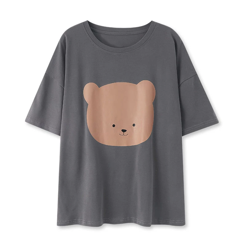 Juwas Brown Bear Print Top And Short Pajama Set CLOTHING 4 Juwas Brown Bear Print Top And Short Pajama Set CLOTHING