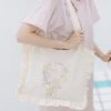Juwas HOME&LIFESTYLE Japanese Bouquet Embroidery Ruffles Tote Bag