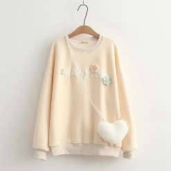 Juwas Letter Embroidery Sweatshirt With Crossbody Bag