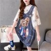 Juwas Cute Cartoon Bear Print Loose Summer T-shirt NEW ARRIVAL