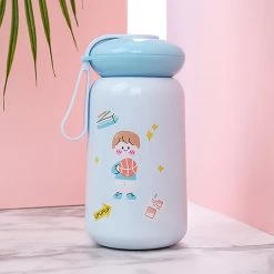 Juwas Cute Cartoon Print Water Bottle