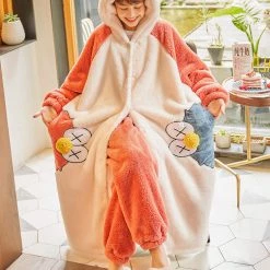 Juwas Cute Cookie Monster Fluffy Night Sleepwear CLOTHING